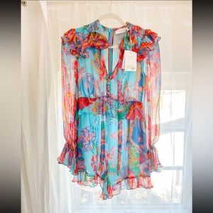 Zimmermann Blue Lovestruck Romper 0/XS